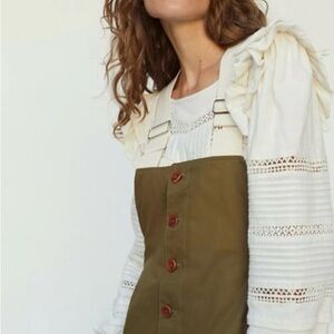 Caron Callahan Olive Cropped Brynn Jumpsuit